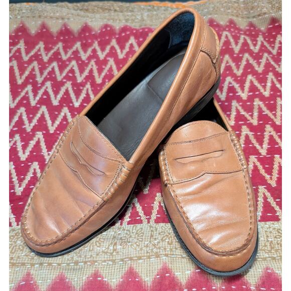 Cole Haan Mens 10M Brown Leather Penny Loafers Casual Dress Shoes C24507 Preppy main image 7